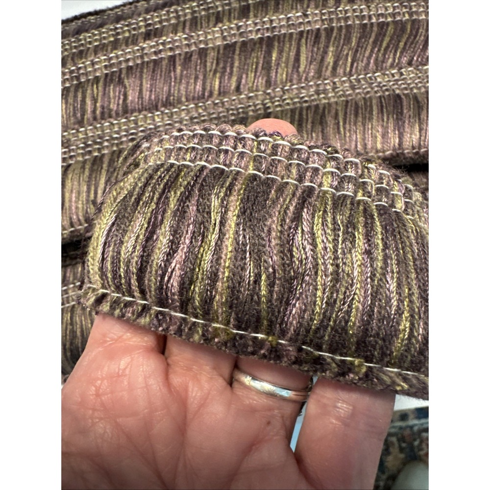 25 YARDS + Brush Eyelash Fringe Trim Purples‎ & Greens Upholstery Tassel Germany